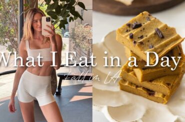 What I Eat in a Day | Healthy Fall Recipes | Pumpkin Blondies Recipe