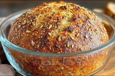 Healthy 3-ingredient bread in 5 minutes! No flour and no yeast!