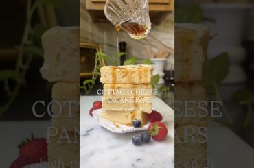 Cottage Cheese Pancake Bars #cottagecheese #pancakes #healthybreakfast