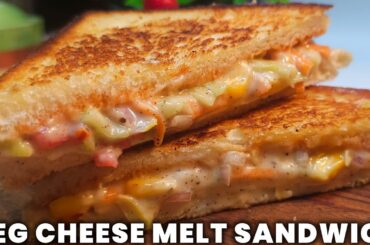 Veg Cheese Melt Sandwich Recipe | Easy Cheesy Veg Sandwich | Cook with Judy and Flo