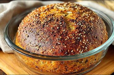 Gesundes Brot aus 3 Zutaten in 5 Minuten! KEIN Mehl und KEINE Hefe!