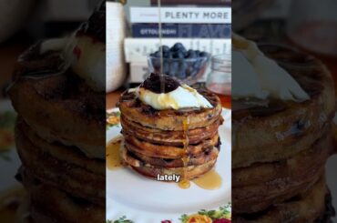 Healthy high-protein blueberry waffles