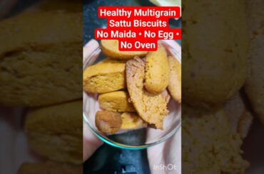 Easy Multigrain Sattu Biscuit Recipe | Healthy Homemade Biscuits | No Maida, No Egg, No Oven #shorts