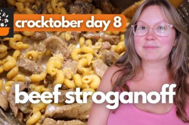 Crocktober Day 8: High-Protein, Low-Calorie Beef Stroganoff | Healthy Slow Cooker Dinner