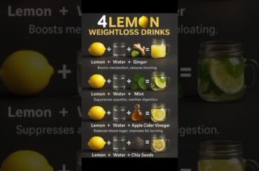 Top 4 Lemon Weight Loss  Drinks For Quick Weight Loss |  Natural  Detox Recipes