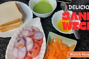 Veg Sandwich Recipe | Healthy Breakfast Idea | Green Chutney Sandwich #vegsandwich #trending