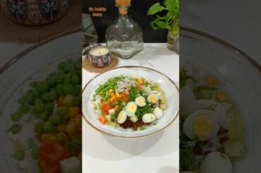 Healthy & high protein salad bowl for breakfast lunch or dinner #shorts