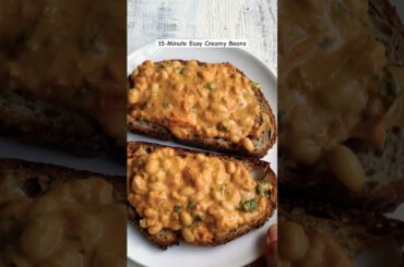 HOW VEGAN DIETITIAN GETS PROTEIN, IRON & FIBER IN 15 MINUTES! Easy Creamy White Beans Skillet Meal