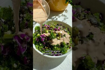 LONGEVITY SALAD 30G protein 17G fiber. Lentil quinoa health salad! Dietitian-approved! Delicious