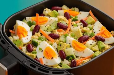 Air Fryer Egg Salad, Quick & Easy Avocado Egg Cucumber Salad Recipe, Healthy Recipe For Weight Loss