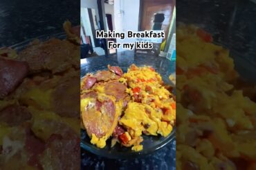 Tocino roll & omelette for breakfast #omellette  #food #shorts