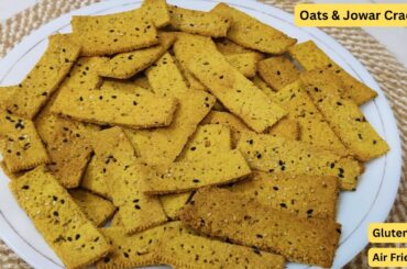 Gluten Free Baked Jowar Oats Crackers | Healthy Snacks | Millet Recipes