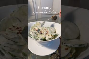Creamy Cucumber Salad | #cucumbersalad #cucumber #healthyfood #weightloss #healthylunch #recipe #fyp