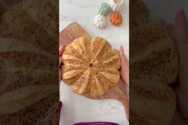 Pumpkin Sourdough Bread w/  Everything Bagel Seasoning|#baking#recipe#easy#bagel#food#healthy#shorts