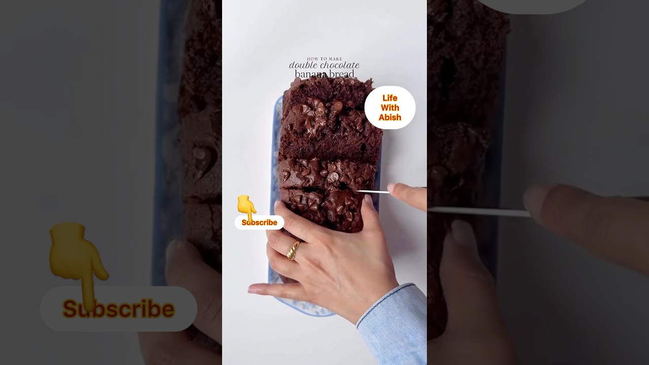 MOIST Double Chocolate Banana Bread Recipe! #lifewithabish #food #shorts MOIST Double Chocolate Banana Bread Recipe! #lifewithabish #food #shorts