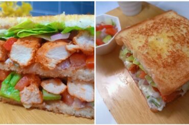 Healthy Tasty Chicken Sandwich Recipe | Healthy Breakfast Recipe | Tasty Chicken Snacks