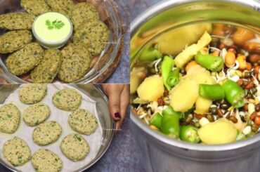 High Protein No Oil No Soda Tasty Healthy Breakfast with chutney | Mixed Sprouts Breakfast Recipe