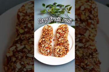 Healthy Dry Fruit Roll | No Sugar Sweet Recipe | Energy Bar for Fasting & Snacking #Shorts #sweets