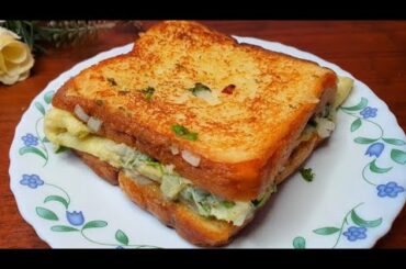 2 Minutes Bread Recipe | Healthy Bread Egg Sandwich Pizza | New Recipe | Bread Snacks Recipes