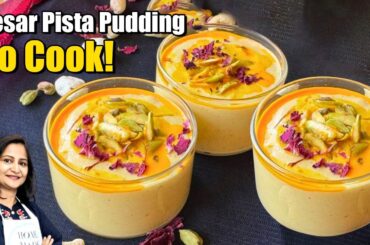 No Cook High Protein Kesar Pista Pudding | Healthy Diwali Sweet | Quick, Easy Festive Dessert Recipe