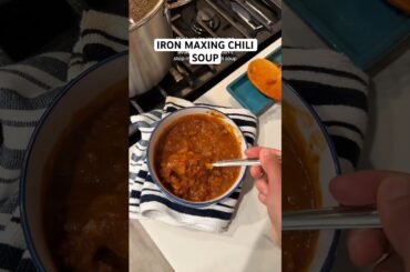 Comes together so easily! Chili soup recipe in comments :) #irondeficiency #ironrich #healthydinner