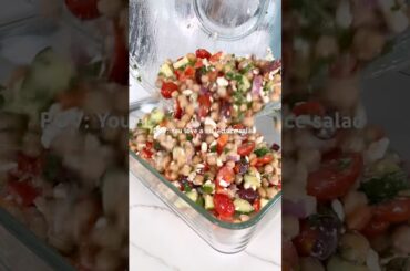 Low Calorie, High Fiber Chickpea Salad #mealprep #salad
