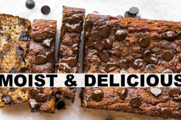 CHOCOLATE CHIP BANANA BREAD with cottage cheese (healthy recipe!)