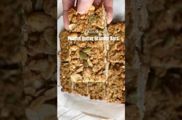 Crunchy Peanut Butter Granola Bars #healthy #snacks #granola #bars #shortsfeed