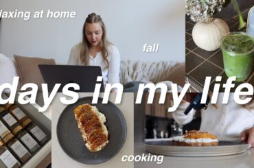 Fall HOME vlog! cooking healthy recipes, tv shows & being unproductive