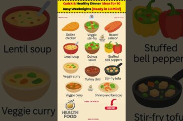 10 Quick & Healthy Dinner Ideas for Busy Weeknights (Ready in 30 Min!) #HealthyDinner #DinnerIdeas