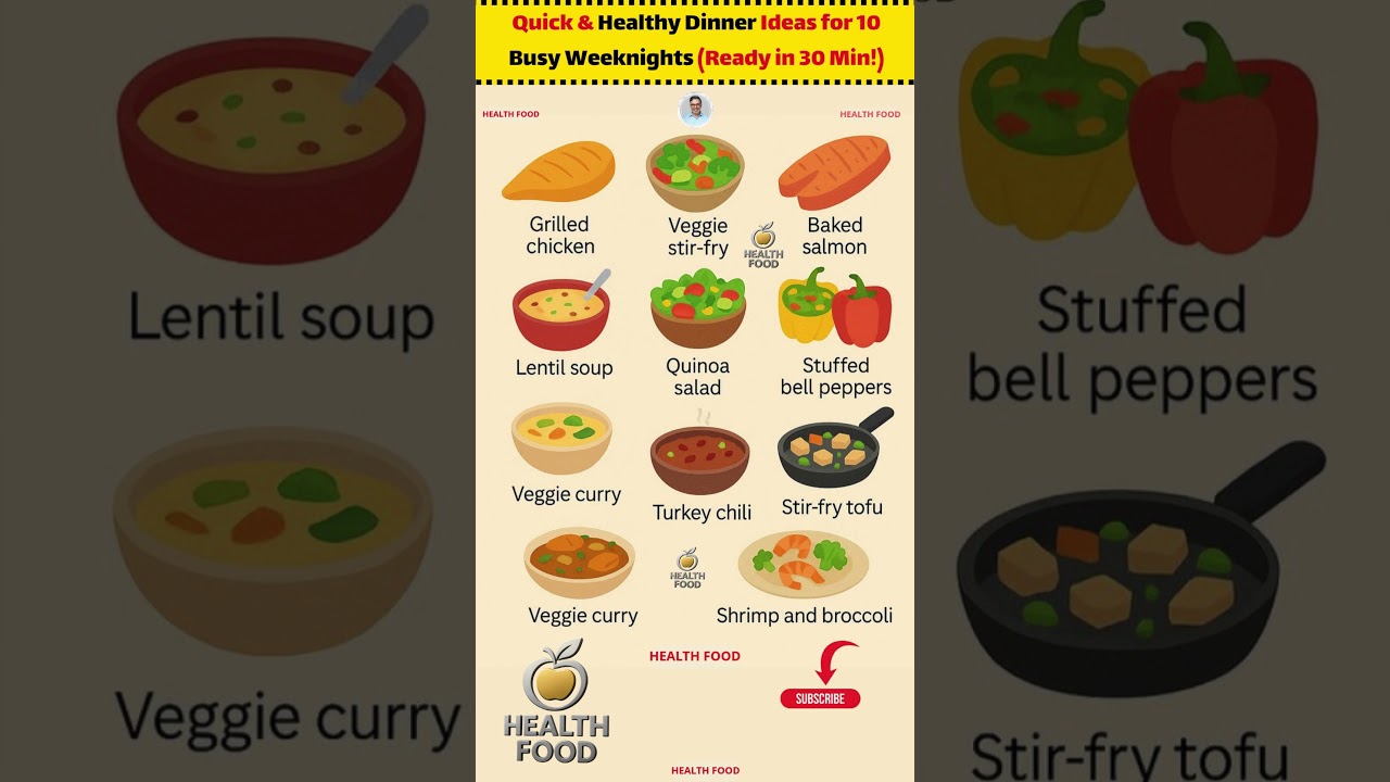 10 Quick & Healthy Dinner Ideas for Busy Weeknights (Ready in 30 Min!) #HealthyDinner #DinnerIdeas 10 Quick & Healthy Dinner Ideas for Busy Weeknights (Ready in 30 Min!) #HealthyDinner #DinnerIdeas