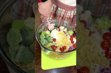 Christmas pasta salad is so good!