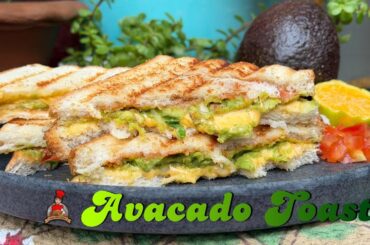 Cheesy Avacado Sandwich | Healthy Sandwich Recipe | Creamy & cheesy Avacado Sandwich | #breakfast