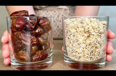 Ich esse keinen Zucker! Hast du Haferflocken und Datteln? Bereiten Sie dieses Dessert in 5 Minuten!