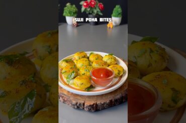 Healthy recipe of poha suji bites #shorts #poha #recipe #healthy #suji #snacks