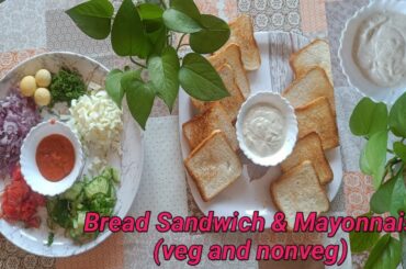 Healthy Bread Sandwich | Egg & Veggie Mayo Sandwich | Easy Breakfast Recipe Creamy Mayonnaise.#food