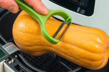 Butternut Squash + Peeler + Air Fryer = Mind Blown! Best Healthy Dinner Recipe!