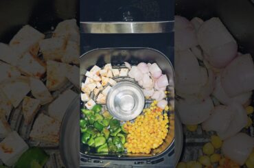 Air Fryer Paneer Tikka Fried Rice - Easy & Delicious #paneertikka #friedrice #recipe #shorts #reels