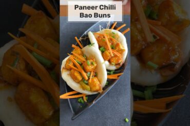 Chilli Paneer with steamed Bao Buns | Stuffed Bread | #paneerchilli #baobuns #snack #shorts #recipe