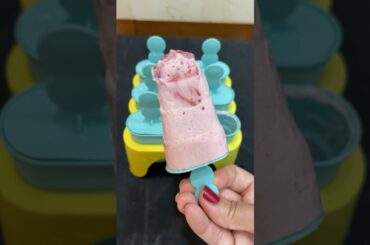 Summer recipe |Strawberry yogurt popsicles #shorts #trending #popsicles #healthy #dessert #viral