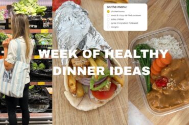 A WEEK OF HEALTHY DINNERS | easy + high protein meals to stay lean & grocery haul