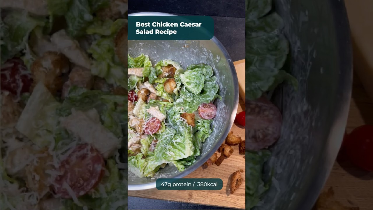 Chicken Caesar Salad – Homemade dressing and croutons #caesarsalad Chicken Caesar Salad - Homemade dressing and croutons #caesarsalad