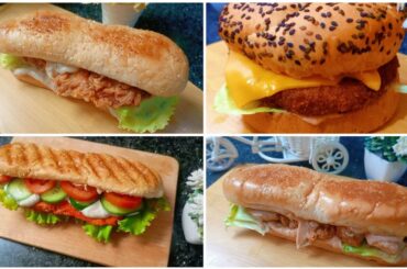 Healthy Tasty Chicken Sandwich Recipes | 4 Best Chicken Burgers Easy Recipes | Lunchbox Recipes