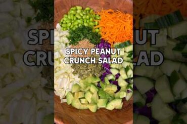 Crunchy, creamy, spicy, and still healthy! Spicy Peanut Crunch Salad! Recipe in description #food
