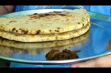 MORNING BREAKFAST IN DESI STYLE | Eating Besan Tawa Litti And Spicy Chutney |Food Challenge  #shorts