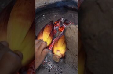 Burnt Banana Flower recipe #shorts #tranding #food #cooking