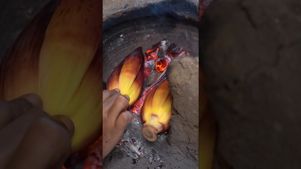 Burnt Banana Flower recipe #shorts #tranding #food #cooking Burnt Banana Flower recipe #shorts #tranding #food #cooking