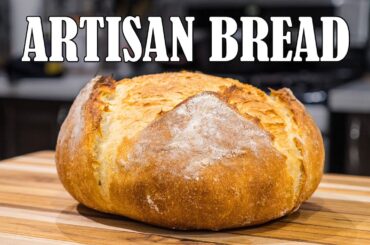 Artisan bread in a Dutch oven