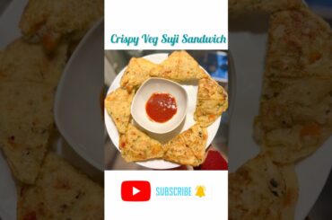 Crispy Veg Suji Sandwich | Instant Breakfast Recipe | Tasty & Healthy Suji Sandwich #shortvideo