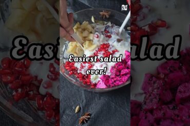 5 minutes Creamy Salad | Fruit Salad Recipe |  Easy Tasty Quick Healthy Salad Recipe | Pure Veg